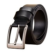 baratos Cintos para Homem-Homens Cinto Cinto de Couro Falso fivela de armação Preto Marron Pele Moda Festa Trabalho Cor Sólida