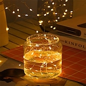 tanie Łańcuchy świetlne baterii-Led string light miedziany drut string lights z baterią 3aa stabilną na bajkowej dekoracji wnętrz,