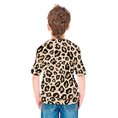 billiga Pojkens 3D Vision &amp; Geometri-Pojkar 3D Leopard T-shirt Kortärmad 3D-tryck Sommar Aktiv Barn 3-12 år Dagliga kläder Normal