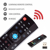 Недорогие Приставки TV Box-заводская розетка mx3-a беспроводная 2,4 ГГц воздушная мышь мини-клавиатура мини-размер новинка 81 шт. клавиши мышь умный голосовой пульт дистанционного управления радиочастотная беспроводная