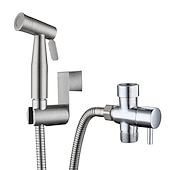 abordables Grifería de bidé-bidé de un solo orificio de acero inoxidable autolimpiante contemporáneo 1,5 m de tubería de entrada de agua de base 1/2 eu