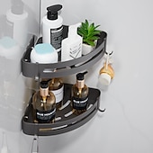 economico Set di accessori da bagno-set di accessori per il bagno, ferramenta per il bagno spazio alluminio parete grigio pistola portasciugamani / mensola angolare / porta accappatoio / porta carta igienica / portasciugamani / porta