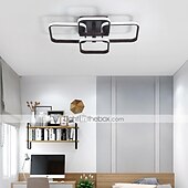 economico Lampade da soffitto con dimmer-Plafoniere design a 4 luci 58 cm forme quadrate led alluminio gel di silice plafoniera moderna camera dei bambini in stile nordico luci camera da letto 110-120 v 220-240 v