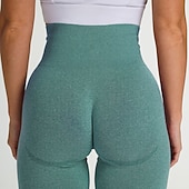 economico Leggings semplici-donne leggings senza cuciture allenamento culo ascensore calzamaglia increspato push up leggings di controllo della pancia sport palestra yoga fitness ciclismo corsa athleisure abbigliamento sportivo