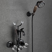 billige Badekraner-badekar armatur - moderne antikk messing veggmontering messing ventil badekar dusj blandebatterier