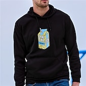 abordables Sudaderas con capucha gráficas para hombre-Hombre Estampado Manga Larga Sudaderas Con Capucha Fresco Design Invierno Un gris Un blanco Un negro Ropa Diseñador Talla Grande S M L XL XXL XXXL