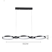 זול עיצוב טבעת ועגול-אור תליון הוביל אי מטבח מטבח אור מעגל טבעת שחור 95 ס"מ נברשת מתכת סגנון אמנותי סגנון מודרני אופנתי גימורים צבועים 220-240 v