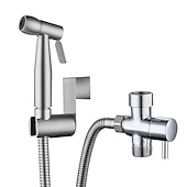 abordables Grifería de bidé-bidé de un solo orificio de acero inoxidable autolimpiante contemporáneo 1,5 m de tubería de entrada de agua de base 1/2 eu