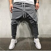 preiswerte Freizeithosen-Herren Jogginghose Hose Baggy-Hosen Freizeithose Kordelzug Elastischer Bund Einfarbig Komfort Atmungsaktiv Volle Länge Täglich Streetwear Mode Klassisch Lässiger Schnitt Schwarz Grau