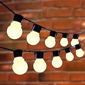 abordables Guirlandes solaires-Guirlande lumineuse LED solaire d&#039;extérieur élégante pour réception de mariage, fête, rétro, G50, étanche, 5 m, 3 m, guirlande lumineuse LED, Noël, mariage, fleur, rue, jardin, extérieur, décoration,