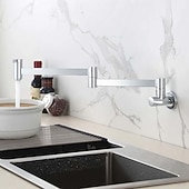 levne Skládací-kuchyňská baterie jednoduchá rukojeť se dvěma otvory chrom/nikl kartáčovaný/galvanicky pokovená středová sada moderních kuchyňských kohoutků