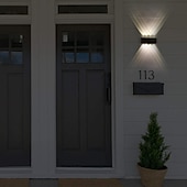 זול נורות קיר חוץ-אורות קיר חיצוניים 8w led אלומיניום מנורת קיר פמוט פנימי למעלה למטה ip65 עמיד למים לבן שחור מודרני לפטיו גינה מדרגות חדר שינה מעבר מסלול חדר אמבטיה אור