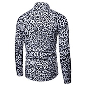 levne Zvířecí-Pánské Leopard Gepardí Košile Košile na knoflíky Dlouhý rukáv Módní Šik ven Chladný Ležérní Denní Jdeme ven Jaro &amp; podzim Přehnutý 3D tisk Tisk Hnědá Šedá