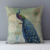 billige dyrestil-vintage peacock dobbel sideputetrekk 1 stk mykt putetrekk putetrekk til sofa soverom stue overlegen kvalitet maskinvaskbar