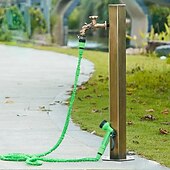 economico Rubinetti per lavandino bagno-rubinetto per lavatrice di lusso in stile retrò con estremità filettata, rubinetto per lavabo monocomando monoforo in ottone antico nero bronzo lucidato ad olio, rubinetto esterno con valvola in
