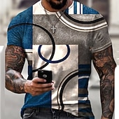 cheap Men's Plus Size T-shirts-Men's Plus Size Shirt Big and Tall Graphic Round Neck Print Short Sleeve Summer Designer Casual Big and Tall Daily Holiday Tops
