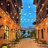 economico Plug in elettrico-luci della stringa del globo all&#039;aperto 5m 10bulb / 10m 20bulb s14 edison plastica ha condotto le luci del patio della lampadina etl elencato impermeabile ip65 stringa di luci sospese in plastica per
