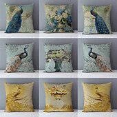 billige dyrestil-vintage peacock dobbel sideputetrekk 1 stk mykt putetrekk putetrekk til sofa soverom stue overlegen kvalitet maskinvaskbar