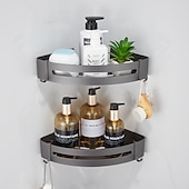 economico Set di accessori da bagno-set di accessori per il bagno, ferramenta per il bagno spazio alluminio parete grigio pistola portasciugamani / mensola angolare / porta accappatoio / porta carta igienica / portasciugamani / porta