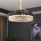 billige Lysekroner-led anheng lys krystall lysekrone sirkel 60cm 80cm lantern desgin rustfritt stål galvanisert moderne 220-240v 110-120v