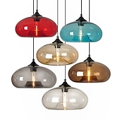 economico Luci Isola cucina-lampada a sospensione a led 28 cm lampada a sospensione design singolo in vetro elettrolitico moderno stile nordico 110-240 v