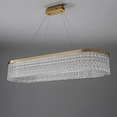 abordables Lámparas de araña-lámpara colgante de luz led lámpara de cristal luz de la isla de cocina diseño de círculo dorado moderno diseño de linterna de 80 cm metal galvanizado 220-240v 110-120v