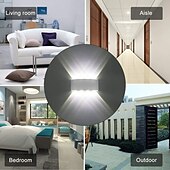 זול נורות קיר חוץ-אורות קיר חיצוניים 8w led אלומיניום מנורת קיר פמוט פנימי למעלה למטה ip65 עמיד למים לבן שחור מודרני לפטיו גינה מדרגות חדר שינה מעבר מסלול חדר אמבטיה אור