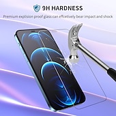 abordables Protectores de pantalla para iPhone-3 paquetes Protector de Pantalla Para Apple iPhone 16 iPhone 15 Pro Max Plus iPhone 14 13 12 11 Pro Max Mini X XR XS Max 8 7 Plus Vidrio Templado Anti-Huellas Alta definición (HD) Anti-Arañazos