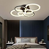 billige Taklamper med dimming-6-lys led dimbar taklampe innfelt lys sirkel design moderne stil enkelhet akryl 90w stue spisestue soverom lys armatur kun dimmes med fjernkontroll