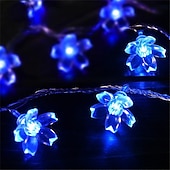 abordables Guirlandes solaires-Guirlande lumineuse solaire d&#039;extérieur à LED pour réception de mariage élégante - 7 m-50 LED à 12 m-100 LED, étanche 8 modes pour jardin, arbre de Noël, terrasse, décoration intérieure