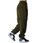 cheap Running Pants &amp; Tights-Women&#039;s Joggers Cargo Pants Drawstring Baggy Bottoms Athletic Athleisure Winter Breathable Soft Sweat wicking Gym Workout Running Jogging Sportswear Activewear Solid Colored Black White Army Green