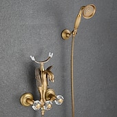 billige Badekraner-badekar armatur - moderne antikk messing veggmontering messing ventil badekar dusj blandebatterier