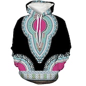 voordelige Patriottisch-Amerikaanse Indiaan Afrikaanse Dashiki Trui met capuchon Harajuku Grafisch Kawaii Voor Voor heren Dames Volwassenen Halloween 3D afdrukken Vakantie Halloween