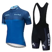 halpa Miesten vaatesarjat-pyöräilypaita strava pyöräilypaita lyhythihainen setti maillot ciclismo univormut nopeasti kuivuvat pyörävaatteet mtb-paita (väri: c4, koko: l)