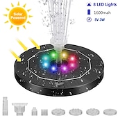 cheap Underwater Lights-Solar Fountain Upgraded Innovative Solar Powered Fountain Pump Colorful 160mah Battery Solar Water Fountain Pump 3W 5V LED Lights Floating Garden Fountain Pump Swimming Pools Pond Lawn Decor