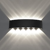 economico applique da esterno-lightinthebox applique da parete a led lampada da parete a led per esterni impermeabile 10w 12w illuminazione su e giù lampada da parete curva a doppia testa per interni lampada da camera moderna