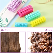 voordelige Krullers-20 stuks/set plastic haarrollers krulspelden snap op rollers zelf grip rollers kappers krulspelden geen warmte haar krulspelden voor diy kappers kapsalon haar kapper 5 maten