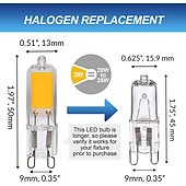 halpa LED-maissilamput-g9 led-lamput 2/4w 20/40w halogeenivastaava 3000k lämmin valkoinen/6000k valkoinen kodin valaistukseen kattokruunut kotikäyttöön 5 kpl