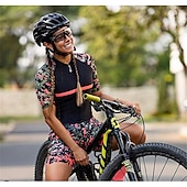 abordables Ropa Triatlón Mujer-Mujer Traje de triatlón Manga Corta MTB Bicicleta Montaña Ciclismo Carretera Negro Rojo Negro Áspero Graphic Bicicleta Transpirable Secado rápido Licra Deportes Graphic Ropa