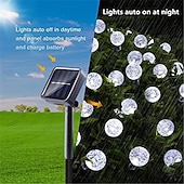 preiswerte Lichterketten für Partys-Solar Glühbirnen Lichterkette Außen 50 LEDs 7m Kristallball Solarlicht 6.5m 30 LEDs Außen IP65 wasserdicht 8 Modelle Lichterkette Feenlampen Solar Garten Girlanden Dekoration