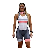 baratos Conjuntos de Roupa de Mulher-triatlo triatlo sem mangas tri terno preto bicicleta secagem rápida e respirável linhas esportivas / roupas de ondas
