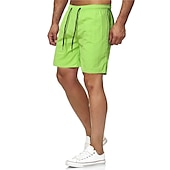 cheap Men&#039;s Swimming Shorts-Men&#039;s Board Shorts Swim Shorts Swim Trunks Beach Shorts Drawstring Elastic Waist Print Solid Color Print Quick Dry Outdoor Knee Length Daily Beach Hawaiian Chino Grass Green Black Micro-elastic