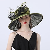 economico Cappelli per feste-Copricapo in poliestere  cotone Cappello a secchiello Cappello da sole Matrimonio all&#039;aperto Kentucky Melbourne Cup Cappello con copricapo floreale in pizzo Abbigliamento da impressionare Abito per