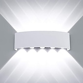 economico applique da esterno-lightinthebox applique da parete a led lampada da parete a led per esterni impermeabile 10w 12w illuminazione su e giù lampada da parete curva a doppia testa per interni lampada da camera moderna