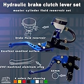 baratos Acessórios para motociclos e quadriciclos-Nawenson universal 7/8 &quot;22mm kit de alavancas de reservatório do cilindro mestre do freio da embreagem da motocicleta conjunto de reservatório de fluido conjunto de reservatório de fluido conjunto de