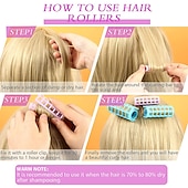 voordelige Krullers-20 stuks/set plastic haarrollers krulspelden snap op rollers zelf grip rollers kappers krulspelden geen warmte haar krulspelden voor diy kappers kapsalon haar kapper 5 maten