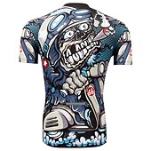 tanie Męskie zestawy odzieżowe-Męskie Koszulka i szorty z szelkami na rower Zestaw koszulek rowerowych Krótki rękaw Kolarstwo górskie Kolarstwie szosowym Lato Wiosna Zima Czarny Niebieski Miętowy Wzory Śmieszne Rower Wkładka 3D