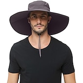billiga Huvudbonader för utomhusbruk-bred rand solhatt hink hatt upf50 + vattentät packbar snabb torr vår sommar polyester hatt för fiske camping&amp;amp; vandring