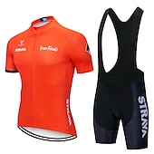 halpa Miesten vaatesarjat-pyöräilypaita strava pyöräilypaita lyhythihainen setti maillot ciclismo univormut nopeasti kuivuvat pyörävaatteet mtb-paita (väri: c4, koko: l)