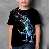 cheap Boy&#039;s 3D Animals-Boys 3D Dinosaur T shirt Short Sleeve 3D Print Summer Active Cute Cool Kids 3-12 Years School Daily